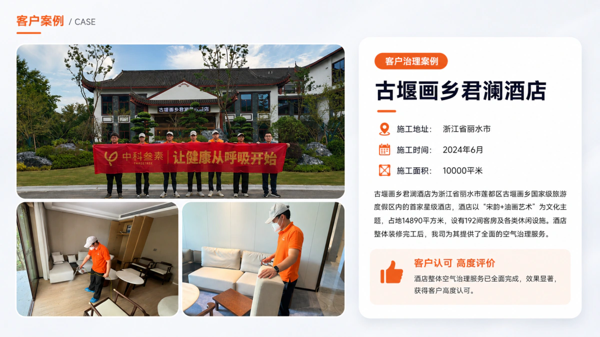 古堰画乡君澜酒店室内空气治理案例
