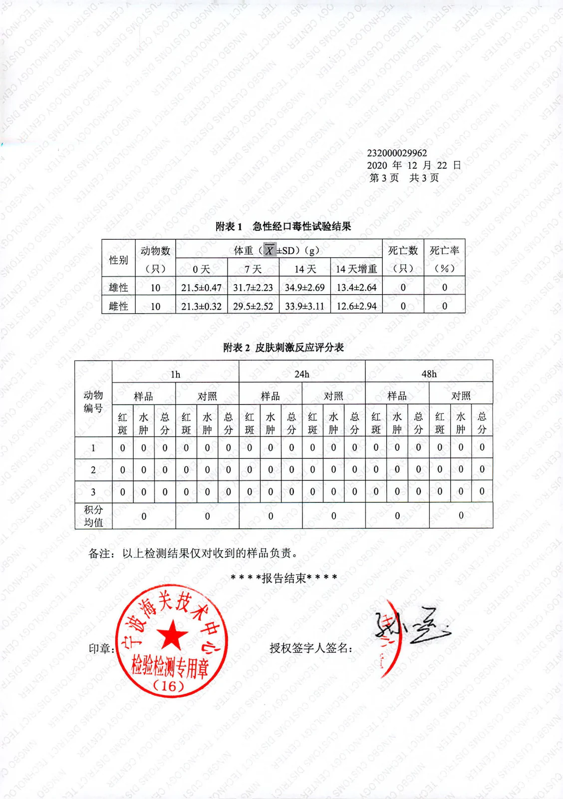 毒性刺激性检测报告 04